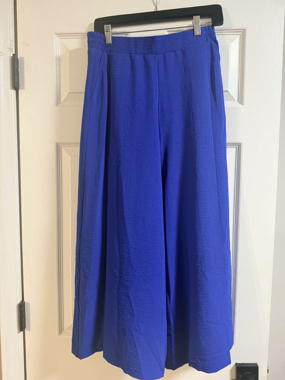 Clara Sun Woo - Bright Blue Gaucho Palazzo Wide leg pants - Size Small